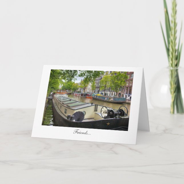Amsterdam Canal Barge Home - Friends Card (Front)