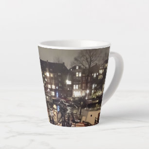 Amsterdam, Canal & Bicycles Latte Mug