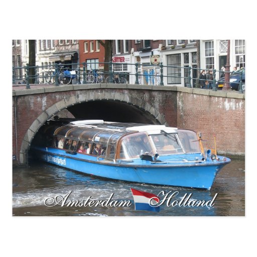 Image of Amsterdam Canal Boat Tour Postcard