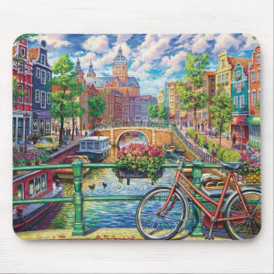Amsterdam Canal Fine Art Mouse Mat