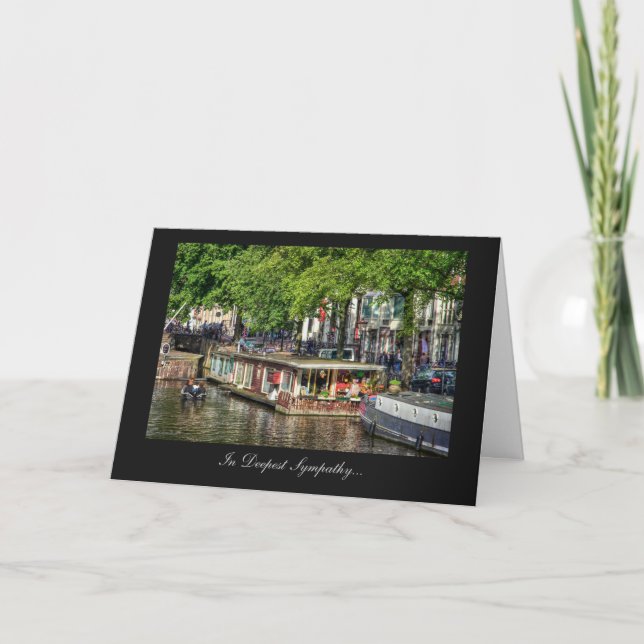 Amsterdam Canal Houseboat - In Deepest Sympathy Card (Front)