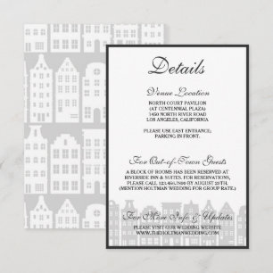 Amsterdam Canal Houses Dutch Wedding Details Card