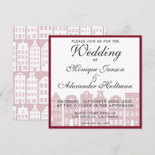 Amsterdam Canal Houses Dutch Wedding Invitation