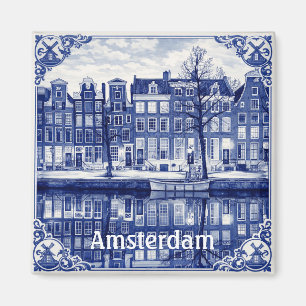 Amsterdam canal houses square magnet