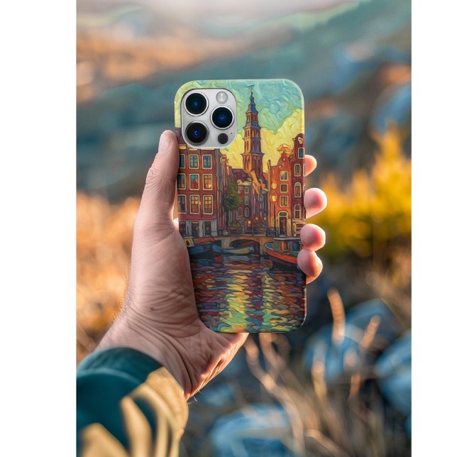 Amsterdam canal houses van Gogh style Case-Mate iPhone Case (Creator Uploaded)