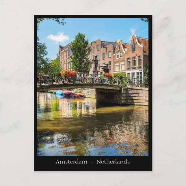 Amsterdam Canal, Netherlands Postcard (Front)