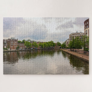 Amsterdam Canal reflection, Netherland Jigsaw Puzzle