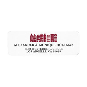 Amsterdam Canal Row House Dutch Red Return Address