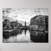 Amsterdam Canal View with Historic Architecture