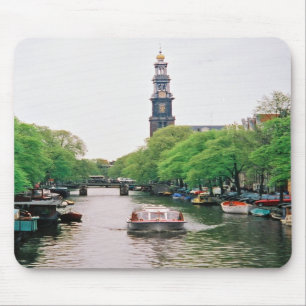 Amsterdam Canalboat Mousepad