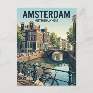 Amsterdam Canals Netherlands Postcard