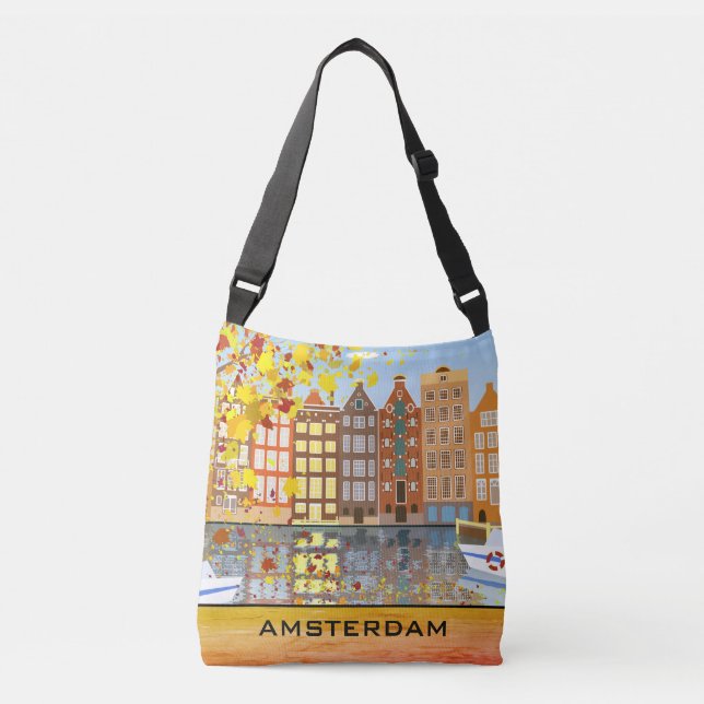 Amsterdam City Canal Autumn Colourful Fall Bag (Front)