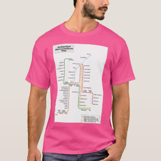 Amsterdam City Metro Train Tram Map T-Shirt