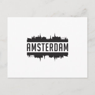 Amsterdam City Skyline Cityscape Life Funny Gift Postcard