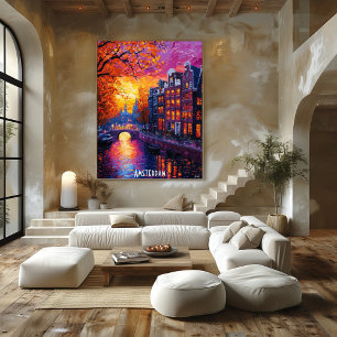 Amsterdam City Skyline Poster – Dutch City Art
