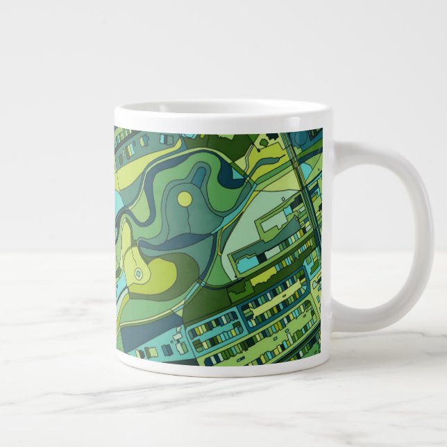 Amsterdam City Structure Map Large Coffee Mug (Right)