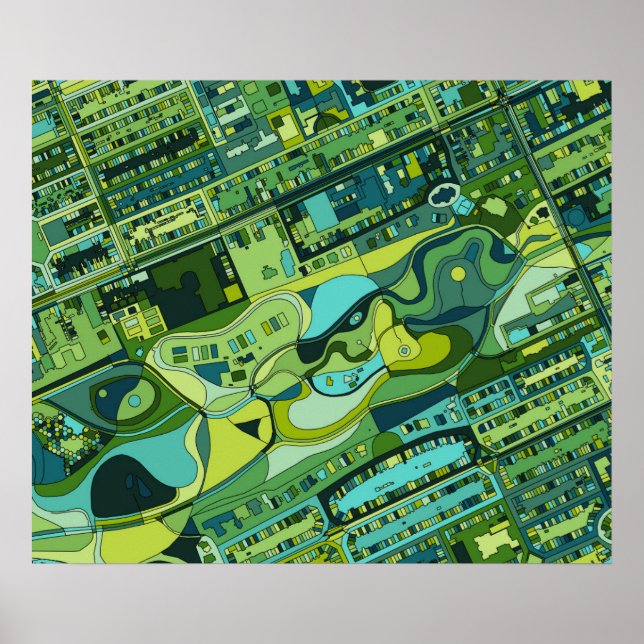 Amsterdam City Structure Map Poster (Front)