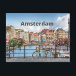 Amsterdam City View - Old Buildings, River, Boats Postcard<br><div class="desc">Amsterdam</div>