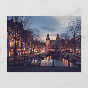 Amsterdam cityscape photograph postcard