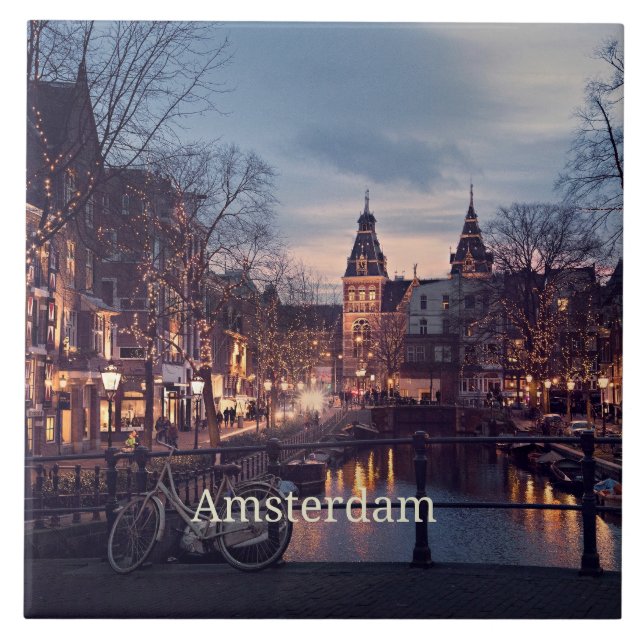 Amsterdam cityscape photograph tile (Front)