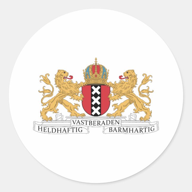 Amsterdam Coat Of Arms Classic Round Sticker (Front)