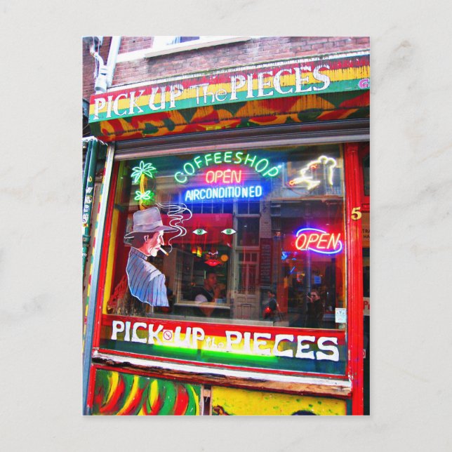 Amsterdam Coffee Shop Postcard (Front)
