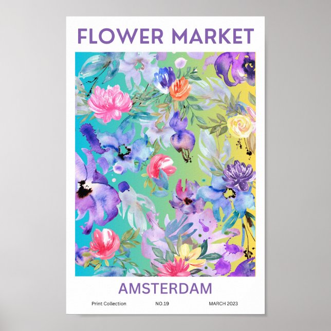 Amsterdam Colourful Flower Market  Poster (Front)