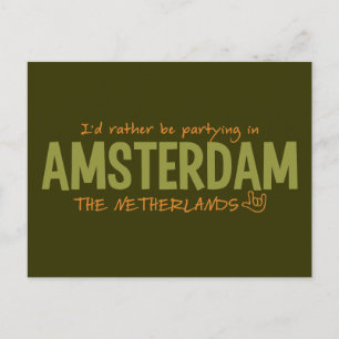 AMSTERDAM custom colour postcard