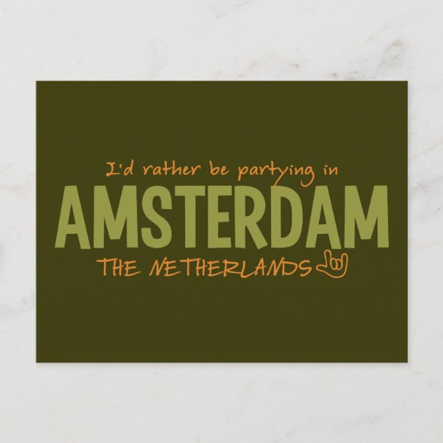 AMSTERDAM custom colour postcard (Front)