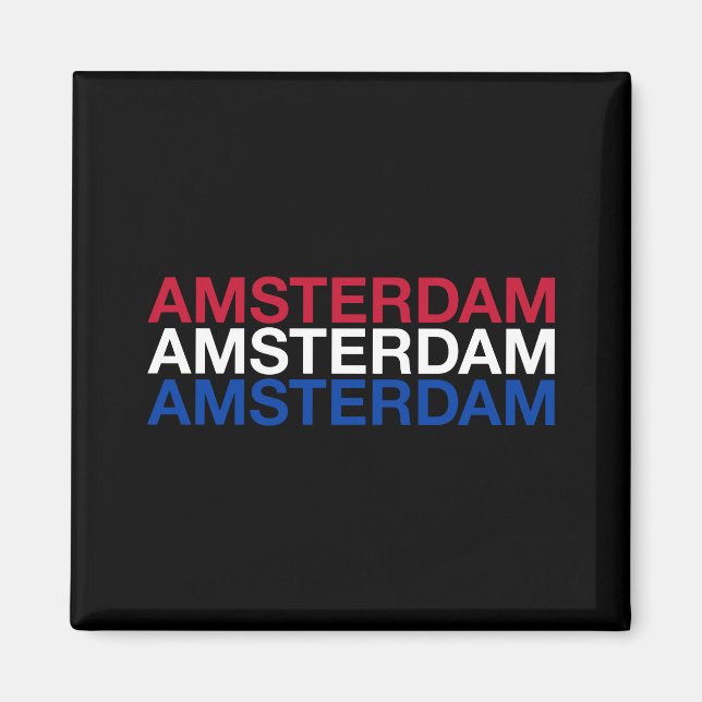 AMSTERDAM Dutch Flag Magnet (Front)