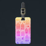 Amsterdam Dutch Houses Tulips Bikes Pattern Luggage Tag<br><div class="desc">Decorate your kitchen with this awesome bag tag. Makes a great gift for a traveller! You can customise it and add text to the back side too, or your monogram to the front. Be sure to take a look at all the colour options. Check my shop for lots more colours...</div>