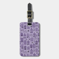 Amsterdam Dutch Houses Tulips Bikes Pattern Purple