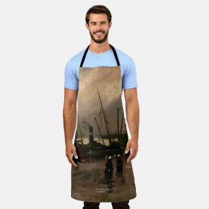 Amsterdam Fishermen's Harbour Storm by Vincent Gog Apron