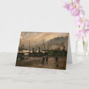 Amsterdam Fishermen's Harbour Storm by Vincent Gog Card
