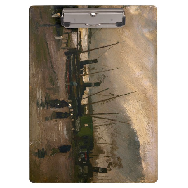 Amsterdam Fishermen's Harbour Storm by Vincent Gog Clipboard (Front)