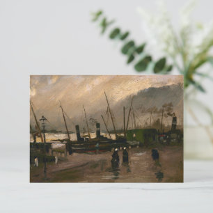 Amsterdam Fishermen's Harbour Storm by Vincent Gog Enclosure Card