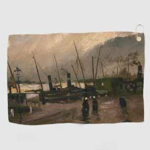 Amsterdam Fishermen's Harbour Storm by Vincent Gog Golf Towel