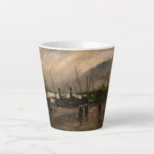 Amsterdam Fishermen's Harbour Storm by Vincent Gog Latte Mug