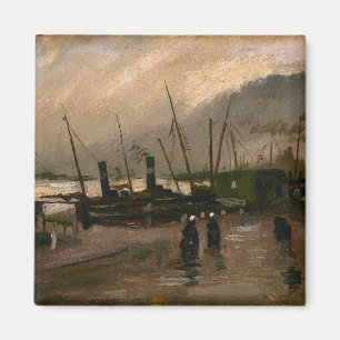 Amsterdam Fishermen's Harbour Storm by Vincent Gog Magnet