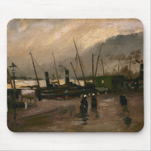 Amsterdam Fishermen's Harbour Storm by Vincent Gog Mouse Mat