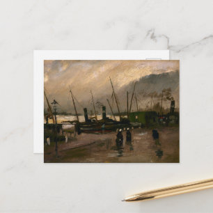 Amsterdam Fishermen's Harbour Storm by Vincent Gog Postcard