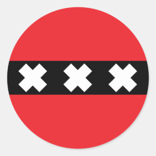 Amsterdam Flag Classic Round Sticker