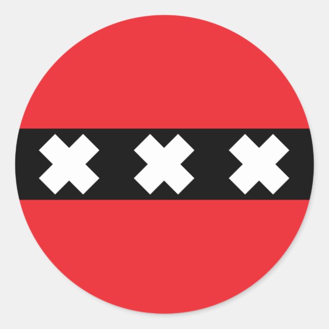 Amsterdam Flag Classic Round Sticker (Front)