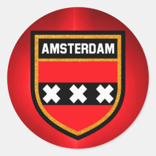 Amsterdam Flag Classic Round Sticker