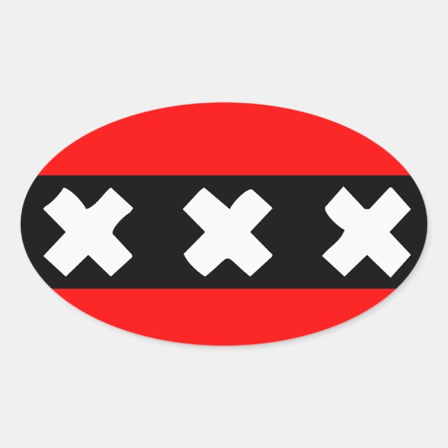Amsterdam flag oval sticker (Front)