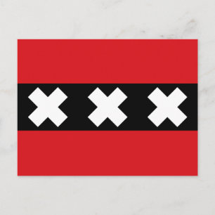 Amsterdam flag postcard