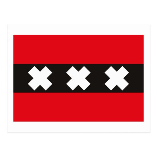 Image of Amsterdam Flag Postcard