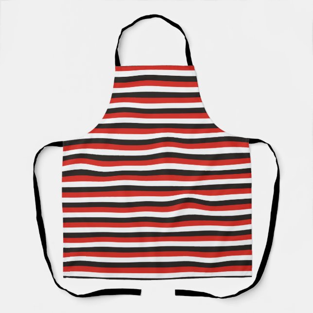 amsterdam flag stripes pattern red white black net apron (Front)