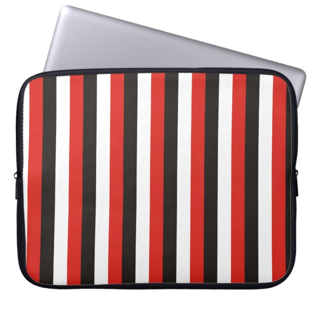 amsterdam flag stripes pattern red white black net laptop sleeve (Front)
