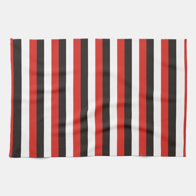 amsterdam flag stripes pattern red white black net tea towel (Horizontal)